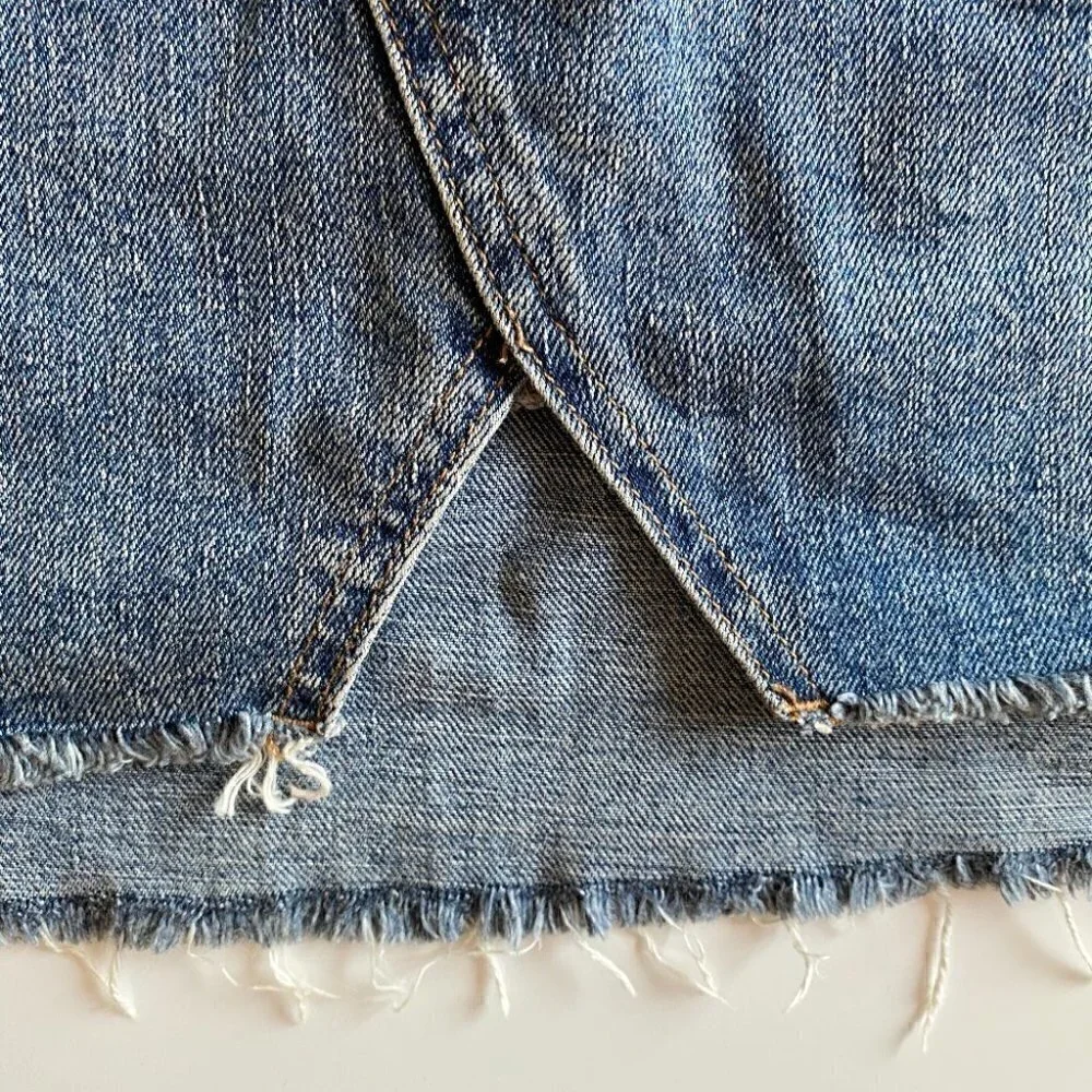 Topshop MOTO Denim Patchwork Mini Skirt Size 6
